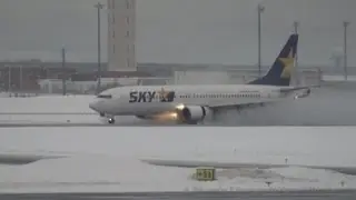 【Full HD】　Snow Landing SKYMARK B737 800 Landing @New Chitose