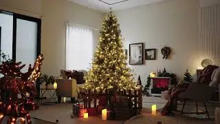 Sapin de Noël Artificiel de 180 cm avec Éclairage Sapin avec 350 Lumières Led Multicolores