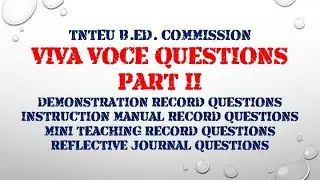 TNTEU B Ed  Commission viva voce questions Part II