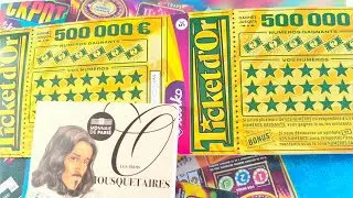 Grattage fdj Carnet ticket d'or 1er + jeu épisode 🍀🍀 #grattage #fdj #gains