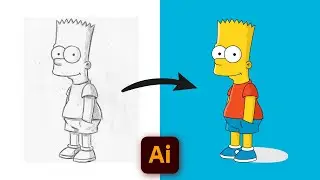 How to Draw Bart Simpson in Adobe Illustrator - T Shirt Design Tutorial