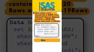 SAS Interview Question and Answer -14 #sasprogramming #sasonlinetraining