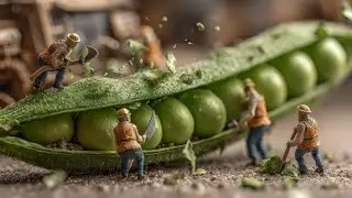 Tiny Farmers vs Giant Peas 🌱 | Miniature Garden Harvest & Cooking Story | Tiny World 8K