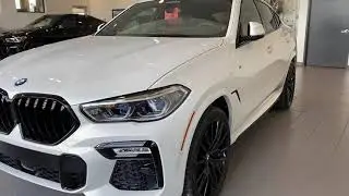 2020 BMW X6 M50i Mineral White With Tacora Red/black Perforated Vernasca Leather