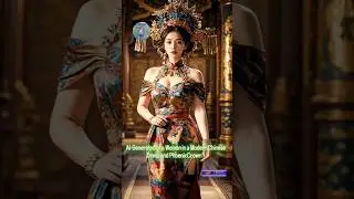 AI-Generated a Woman in a Modern Chinese Dress and Phoenix Crown