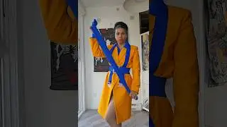 Ukrainian flag inspired outfit for Vancouver Fashion week