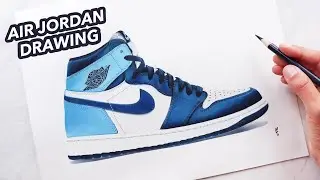 Drawing Shoes Air Jordan 1 Shoes With Colored Pencils