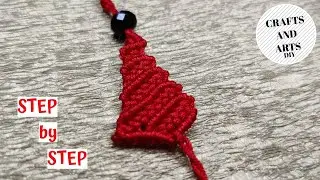 DIY Macrame Christmas tree bracelet | Μακραμέ βραχιόλι Χριστουγεννιάτικο δέντρο