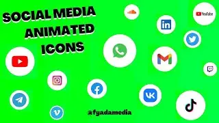 Free Animated Social Media Icons #greenscreen #4k #chromakey