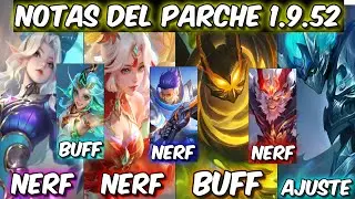 AJUSTES DE HEROES 1.9.52 | NERF SUN, SELENA, GRANGER | NOTAS DEL PARCHE