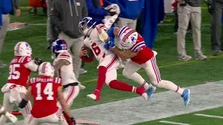 Christian Ellis Big Hit On Jaxon Dart Causes Massive Fight 2025 Giants at Patriots (4K60fps)