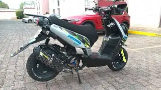 Italika Ws150 Sport Scooter GY6 Two Brothers M-5 Black Series Carbon Fiber Exhaust Original Gascon.