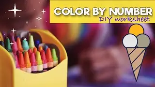 DIY COLOR BY NUMBER Ice Cream Worksheet l Coloring Writing Drawing Skills Activity for Children