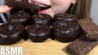 ASMR CHOCOLATE DONUTS & FUDGE WAFERS (No Talking) EATING SOUNDS