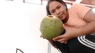 How to peel young coconut/Lyn Sello
