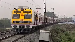 Brand New Shiny ALSTOM EMU Accelerating Fast  & Skip Huge Curve Furiously | Eastern Railways