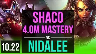 SHACO vs NIDALEE (JUNGLE) (DEFEAT) | 4.0M mastery, 1900+ games, 21/5/15 | NA Grandmaster | v10.22