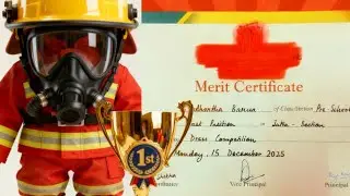 Little Firefighter wins 1st Prize! 🏆🚒 Fancy Dress Competition #shorts #firefighter #diy #handmade