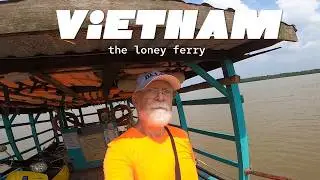 ALL ABOARD!  Its finally time to return.  Small ferry ride.  Ben Tre to Tien Giang, Vietnam.