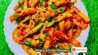 Restaurant Style Crispy Chilli Potato . Street Style Chilli Potato