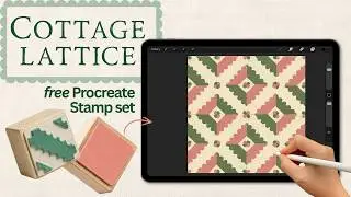 Easy Cottage Lattice Repeat Pattern in Procreate + Free Stamp Set