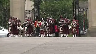 The Mounting of the Guard in Holyrood Palace , the Queen is on her way to Edinburgh