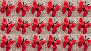 Beautiful Butterfly 🦋 design cross stitch tutorial video. সুন্দর প্রজাপতি সেলাই ভিডিও।