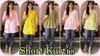 Comfortable and stylish short Kurtis for jeans and straight cut pants from amazon for women |Ramya