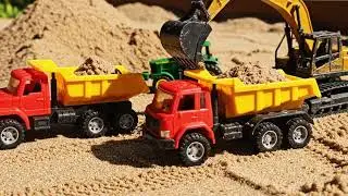 💥 RC Jobsite Action! Huina Excavator & Volvo Dump Truck Work Together After Quick Repair