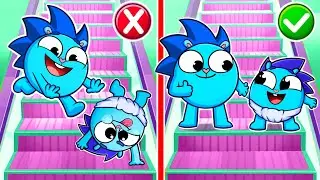 Escalator Safety Tips | Baby Stairs Song | Funny Kids Songs & Nursery Rhymes | Baby Zoo Club