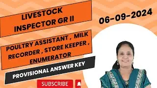 LIVESTOCK INSPECTOR GR.II , POULTRY ASSIST., MILK RECORDER,STORE KEEPER , ENUMERATOR PROVISION L KEY