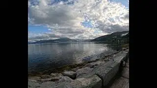 Peaceful scene from the Old Kviknes Hotel in Balestrad, Norway.
