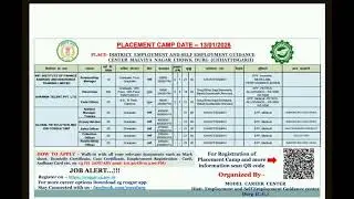 Chhattisgarh job || placement camp 2026||