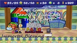 Paper Mario Dark Star Edition: Anti Guy Fight with CantWin File Code, Triple Curse (9x)