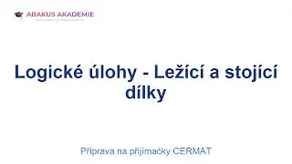Příprava na přijímačky CERMAT: Logické úlohy - Ležící a stojící dílky