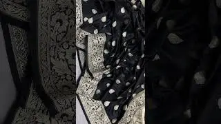 Black Banarasi Katan Silk Saree | #indiansareesilksaree #silkfabric #fashion #cottonsareecottonsaree