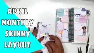 MONTHLY APRIL SKINNY MINI LAYOUT | SKINNY MINI MONTHLY PAGE | HAPPY PLANNER SKINNY MINI