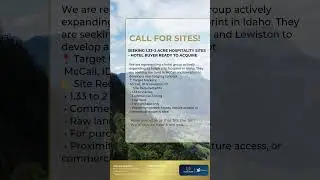 📢 CALL FOR SITES &ndash; McCall & Lewiston, ID