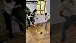 Screaming chicken blindfolded and beating girls challenge! #funny