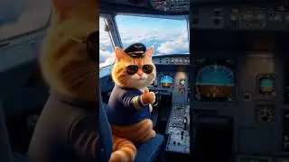 Captain Whiskers: Flying to Catnip Island! ✈️😸 #CatPilot #CuteCats