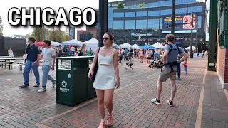 Chicago Train Ride & Walking Tour In Wrigleyville Features Night Market | August 7, 2025 | 4K Video