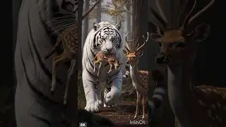 Deer fights with tiger🤜🏻 to save his child #shortd #viral #trending  @RoboReels1M
