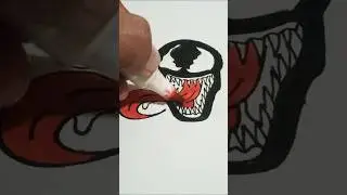 Venom face drawing 😱❤️ #drawing #venom #enemy #shorts #ytshorts #viralshorts @cartooningclub