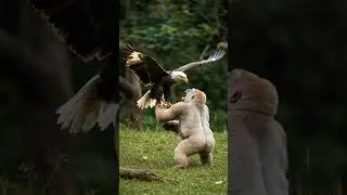 🦅Eagle vs. Gorilla! 🤯 You Won&rsquo;t Believe Who Wins! #eagle #eagleattack #gorilla #animalshorts
