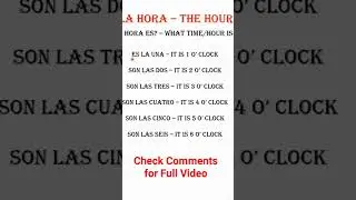 Learn To Tell The Time In Spanish #shorts #csec #csecspanish #spanishlearning #spanishvocab #espa&ntilde;ol