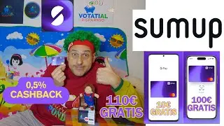 Sumup Pay 10&euro;  pi&ugrave; 100 gratis con inviti e 0,5 % di cashback sulla spesa carte cashback