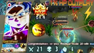 WHEN CHOU 1%HP GOES GOKU'S ULTRA INSTINCT⚡ MODE 😱| SOLO RANKED TOP GLOBAL CHOU GAMEPLAY 2023 ~ MLBB