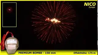 NICO Europe - Premium-Bombe 150 mm, gold popping flowers