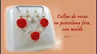 Collar de rosas en porcelana fría, con molde