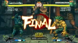 SSF4AE v2012 - Sp00kyFox (Dhalsim U1) vs. Legendary MeRo (Blanka U1)
